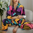 thumbnail image 6 of Sigee Vibrant Graffiti Urban Art for Women’s Pajama Sets Long-Sleeved Pjs Sets for Women 2 piece Sleepwear-Large, 6 of 7