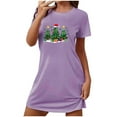 thumbnail image 2 of Short Sleeve Shirts for Women, Oversized Nightgown with Chest Print, 2 of 3