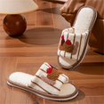 thumbnail image 6 of NexTorq Striped Dachshund Fuzzy Open Toe Slippers for Women Wide Large Size Slip On Indoor Bedroom House Slippers Soft Fluffy Comfort Womens Home Footwear, Coffee, 8, 6 of 9