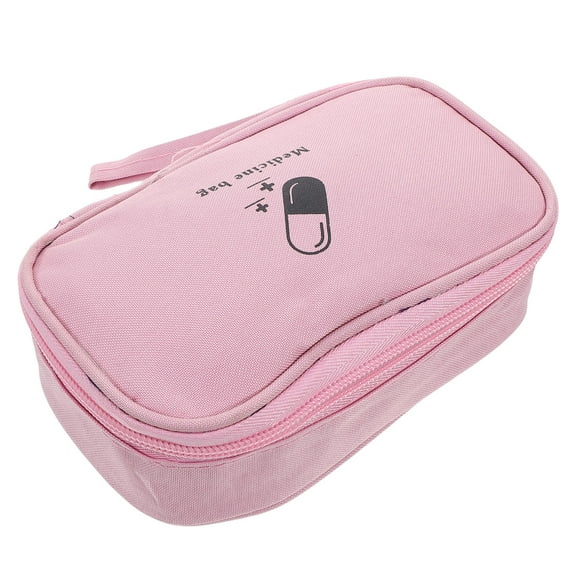 Hemoton Medicine Storage Bag Medication Bottle Organizer Medical Travel Bag Reusable Portable Small Pills Pouches For Home Camping Emergency
