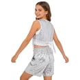 thumbnail image 2 of SiiRoh Boys Girls Sequin Jazz Dance Outfits Sleeveless Fringe Vest Top with Shorts Hip Hop Disco Theme Party Wear Silver 10, 2 of 5