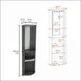 thumbnail image 4 of Corner Bar Cabinet, Modern with Glass Doors, Glass Rack & Mirror | Engineered Wood, 4 of 7