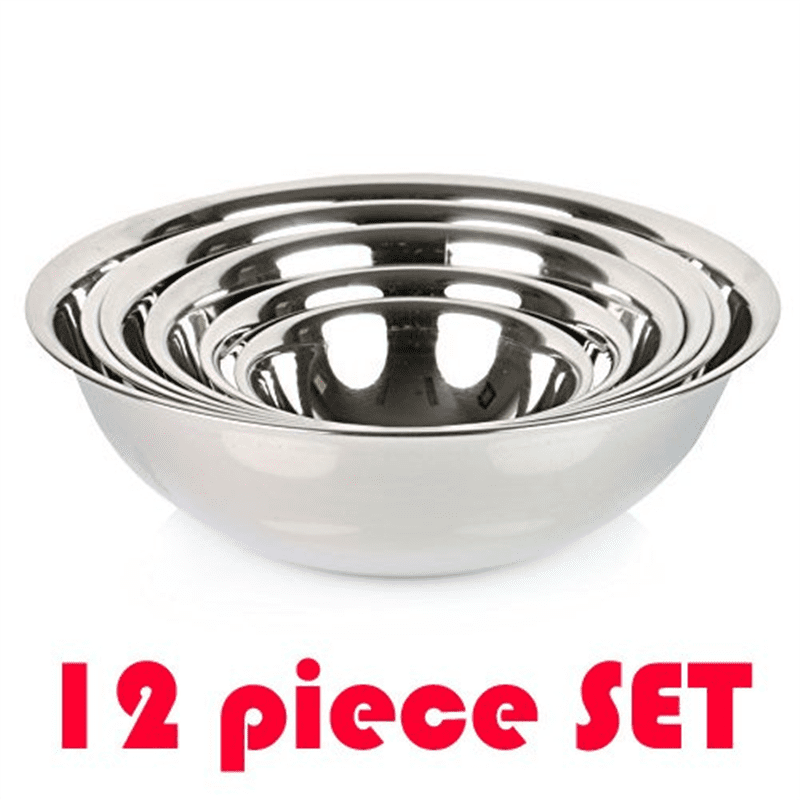 6 Piece Stainless Steel Euro Style Mixing Bowl Set Libertyware EMB00 1 2 4 10