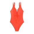 thumbnail image 2 of TrendVibe365 Modest Swimsuit Women Adjustable Strap V Neck One-Piece Backless Monokinis Hollow Cutout String Tie Solid Romper Swimming Suits Sexy Slimming Bikinis Tankinis for Holiday Seaside, 2 of 6