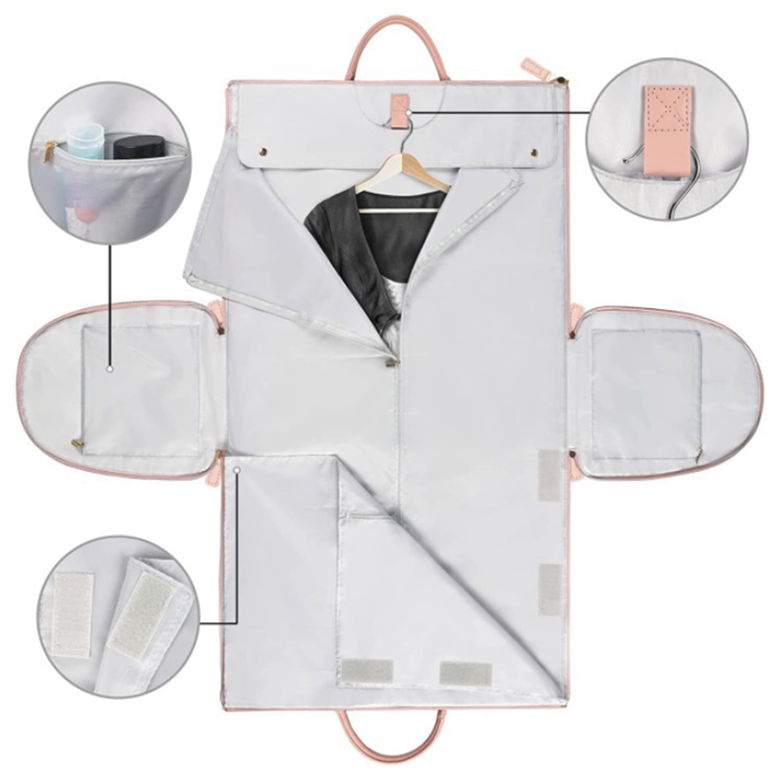 Garment Bag with Shoulder Strap PU Folding Suit Bag for Man Women Travel Bag Suitcase Waterproof Luggage Bag Organizers