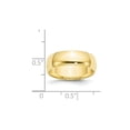 thumbnail image 3 of Auriga 10k Yellow Gold 6mm Lightweight Half Round Wedding Band for Women Size- 7.5, 3 of 5
