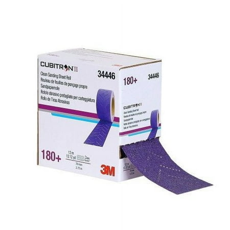 3m 3M-34446 70mm X 12m Cubitron Ii Hookit 180+ Grade Clean Sanding Sheet Roll