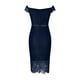 thumbnail image 5 of Puntoco Vestido De Manga Corta Con Cuello En V, Color Sólido Para Mujer, Un Hombro, Manga Corta, Cuello En V, Encaje, Vestido Con Cubierta De Cadera Hueca, Vestido Azul Oscuro S, 5 of 8