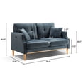 thumbnail image 3 of 2 Seat Loveseat with Wood Legs and 2 Pillows / Stylish & Comfortable Seating, 3 of 3