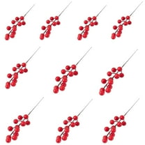 chaungfeng 10 Pcs Artificial Christmas Branch Set, 7.87 Inches Foam Red Berry Sprig, for Christmas Tree, Wreath Decoration, Floral Arrangement, Festive Display