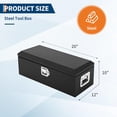thumbnail image 3 of 20x12x10in Steel Truck Bed Tool Box with Diamond Plate Side Handle and Lock Keys Portable Storage Organizer for Pickup RV Trailer Black, 3 of 9