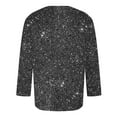 thumbnail image 4 of Camisas de Lino para Hombres Impresión Cuello Redondo Casual 3/4 Manga Blusa, Mezcla de Lino de Algodón para Primavera Verano Ocio Y Tops Diarios, 4 of 9