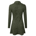 thumbnail image 3 of Doublju Womens Long Sleeve Cowl Neck A-Line Tunic Sweater Dress GREEN, XL, 3 of 3