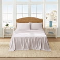 thumbnail image 3 of Coastal Living 4-Piece Ivory Soft Brushed Microfiber Luxury Cooling Sheet Set, King, 3 of 11