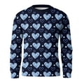 thumbnail image 5 of Domuza Valentines Sweater for Men Heart Print Long Sleeve Round Neck Sweatshirt Spring Fall Relaxed Fit Casual Ribbed Knit Pullover Watermelon Red 2XL, 5 of 6