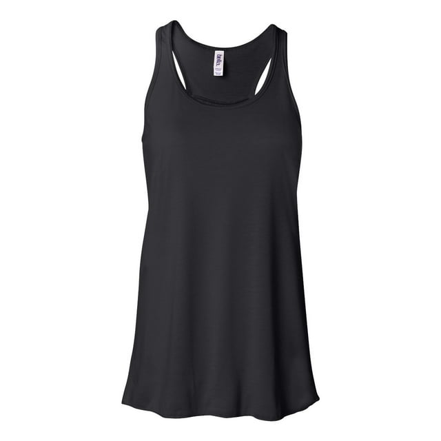 Bella Ladies Flowy Racerback Tank, XL, Black