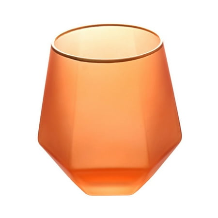 

12oz Frosted Colored Diamond Glass Cup Frosted Glass Cup Wine Glass Cup