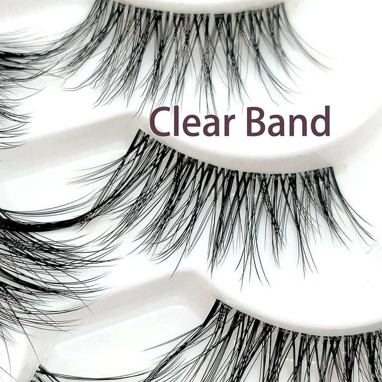 kmilro Manga Lashes Clear Band False Eyelashes 7 Pairs Anime