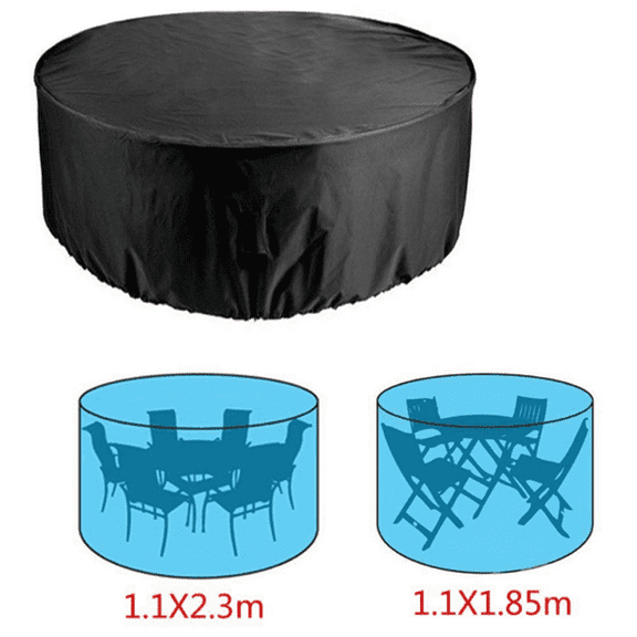 Outdoor Table Cover Waterproof Round, 73 in / 185 cm Round Patio Table Cover, Heavy Duty Polyester Outdoor Furniture Cover, Weather Resistant with Storage Bag