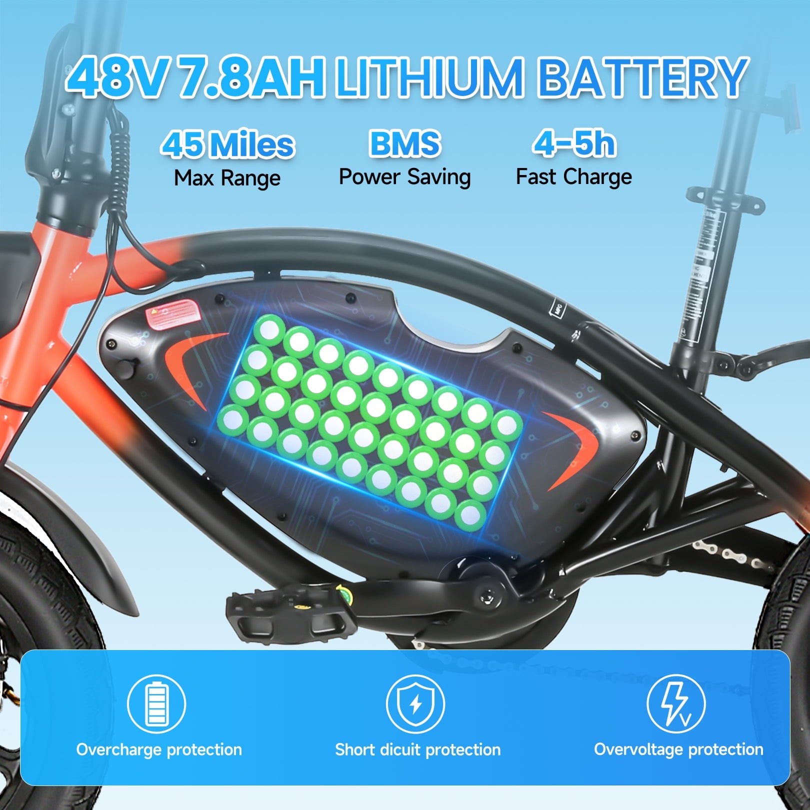 Elifine Peak 500W Electric Bike for Adults, 14" Foldable Electric Bicycles, 48V 7.8Ah City Commuter Cruiser Ebikes, Max 20mph, One-Piece Tire for Adults Women Teens UL2849