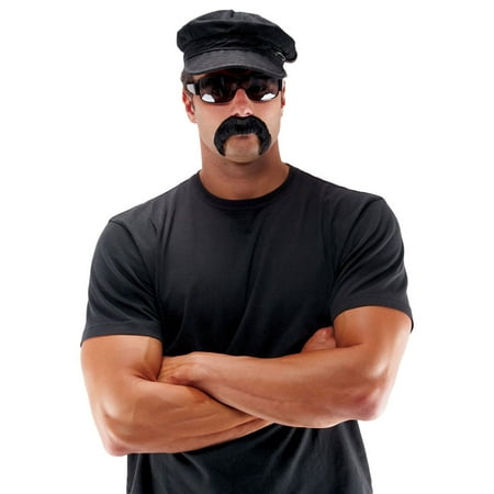 Morris Costumes Mens The Biker Black Mustaches And Goatees Set, Style PM531236