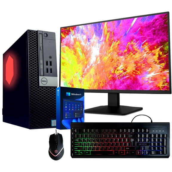 Restored Dell Optiplex 5060 (RGB) Desktop Computer Quad Core Intel i5 (3.2GHz) 8GB DDR4 RAM 500GB SSD 5G-WiFi & BT 22in LCD Monitor RGB Keyboard & Mouse Windows 11 Pro (Refurbished)