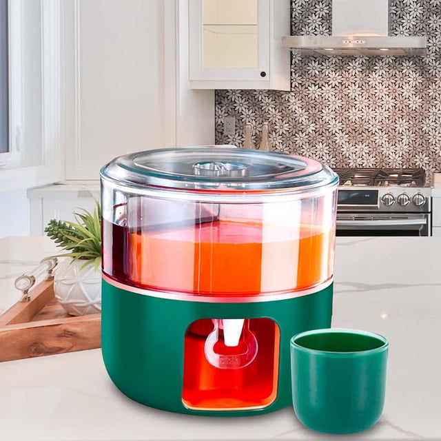 Dispensador de bebidas giratorio con espiga, 3 rejillas, hervidor frío giratorio, tarro de , hervidor frío giratorio de 360 degree para restaurante, Verde Macarena Dispensador de bebidas