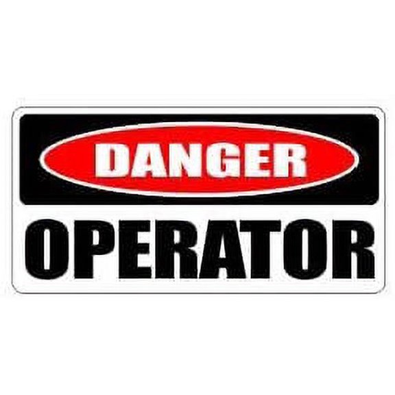 Pair of Danger operator funny hard hat/helmet vinyl decal sticker