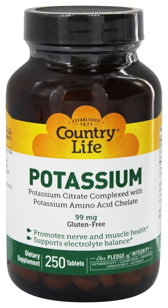 Country Life Potassium 99 mg. 250 Tablets
