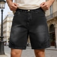 thumbnail image 3 of JTieacloth Mens Baggy Jean Shorts Casual Loose Fit Denim Shorts Summer Five Point Shorts(Black), 3 of 7