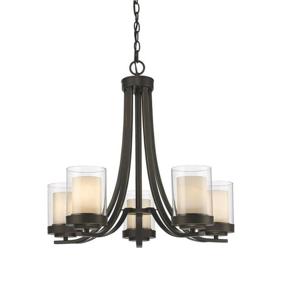 5 Light Chandelier in Metropolitan Style 25.25 inches Wide By 22.25 inches High-Olde Bronze Finish Bailey Street Home 372-Bel-1809628