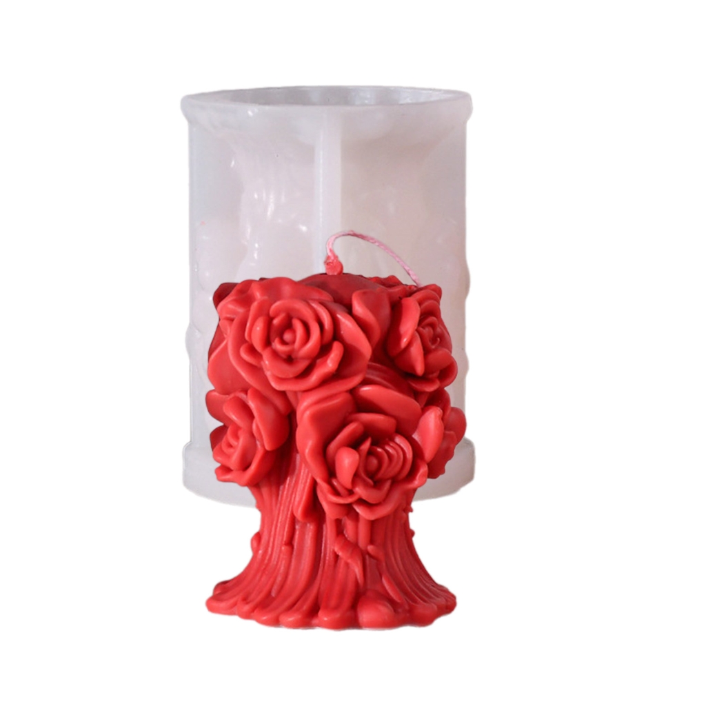 3D Candle Silicone Mold, Rose Flower Candle Mold for Candle Gypsum Ornament Home Decor Birthday Party Treats Resin Craft