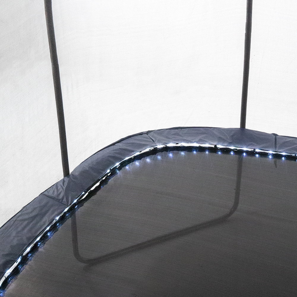 Skywalker Sports Square Outdoor Trampoline with Lighted Spring Pad, Navy, 13 ft