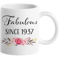 88th Birthday Gifts for Women, Funny 88 Year Old Gift Coffee Mug, 1937 88th Birthday Mugs for Her, Mom, Aunt, Wife, Friend, Grandma, Sister, Colleague, 11 oz Tea Cup Fabulous Since 1937
