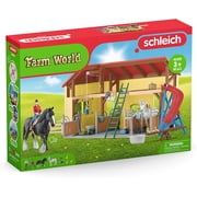 Schleich - Farm World: Horse Stable Set with Rider Figurines, Horse Toys & Accessories, 82 Pcs
