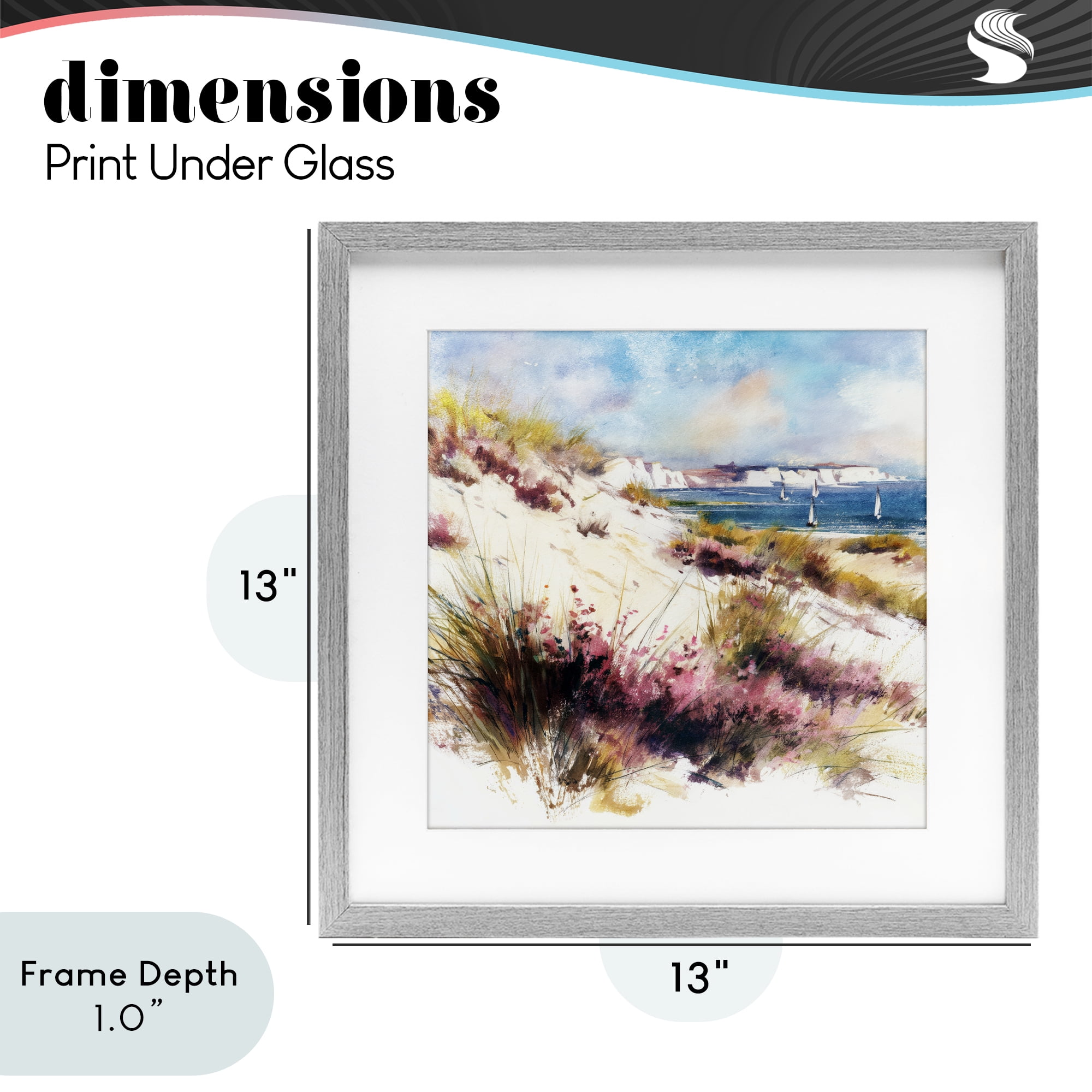 Stupell Industries Cliffs And Waters View Gray Framed Print Under Glass, design by Svetlana Aleynikova