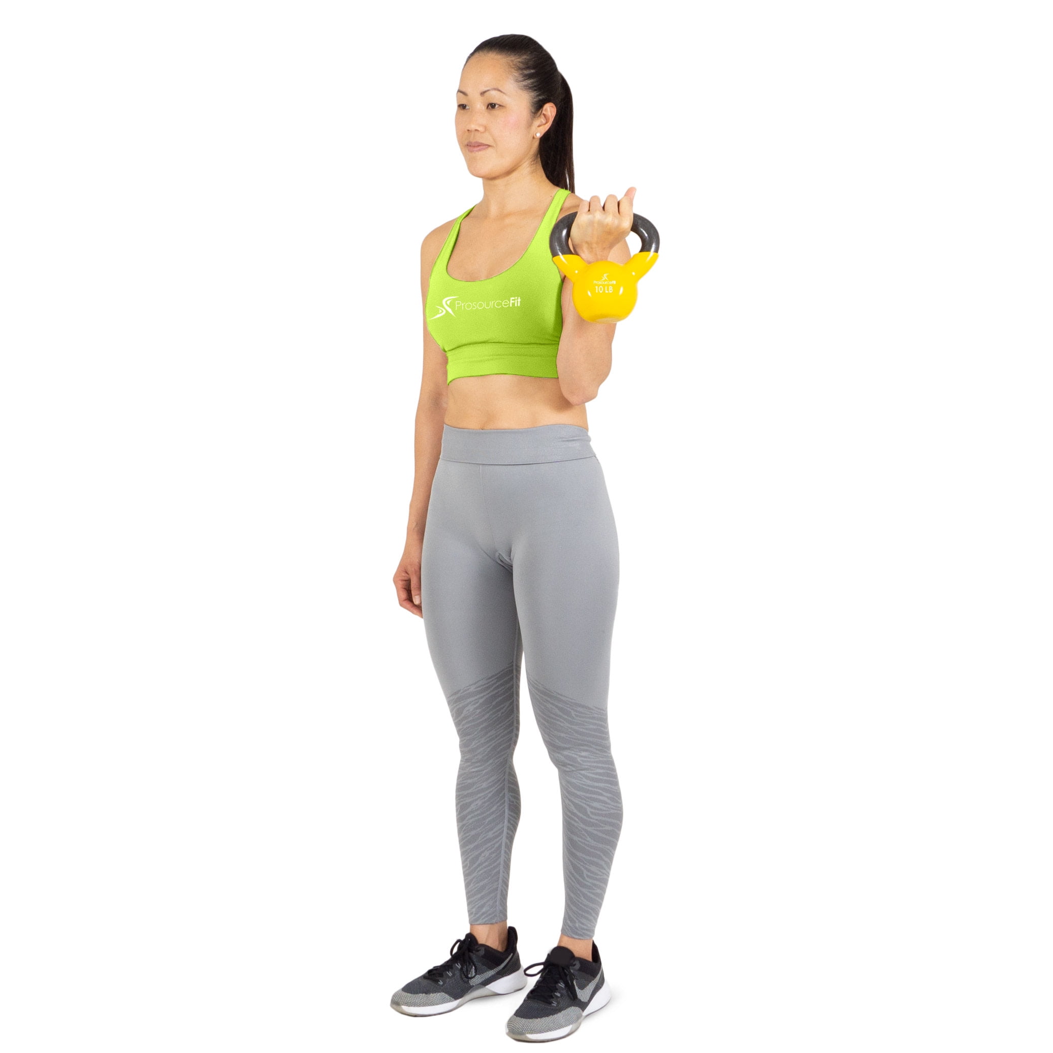 ProsourceFit Vinyl Coated Cast Iron Kettlebells Color Coded 5 - 45 lb