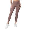 thumbnail image 3 of Yelete Women's High Waist Mesh Leggings with Moto Pockets, Smoky Mauve L, 3 of 4
