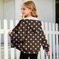 thumbnail image 4 of Zip Up Hoodie for Girls Polka Dot Print Long Sleeve Sweatshirt Hooded Jacket Front Pockets Trendy Fall Winter Casual Loose Fit Top, 4 of 6