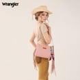 thumbnail image 6 of Wrangler Women Shoulder Crossbody Bag, Medium Western Fringe Hobo Purse, Pink, 6 of 6