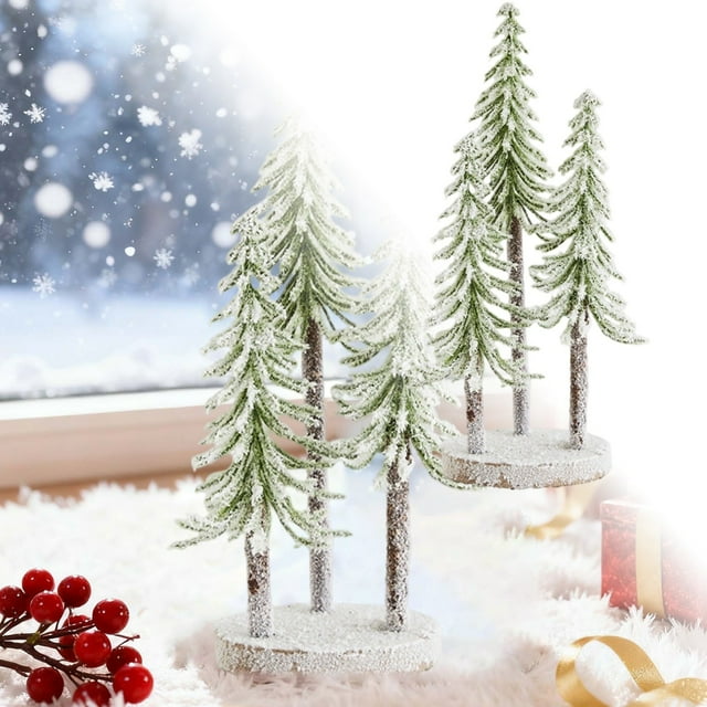 uhnmki Small Flocked with Stand – Tabletop Holiday Centerpiece
