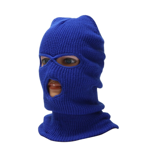 Máscara Facial Completa Acrílica Tres Agujeros Cubierta Térmica, a Prueba de Viento Azul Vaquero 1 Pcs