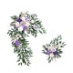 thumbnail image 5 of 2 piezas de arco de boda con flores para esquinas, flores verdes, estilo rústico, respaldo para silla de boda Púrpura, 5 of 9