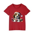 thumbnail image 2 of Zwiiyzr 2025 Chemises de Noël pour Garçons et Filles Mode Imprimée Décontractée Manches Courtes Col Rond Mignon Coton 3-10 Ans Rouge, 2 of 5