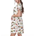 thumbnail image 2 of Fotbe Excavator Vestido Largo de Moda para Mujer, Vestido Tipo Camiseta con Manga Corta y Estilo Casual a Rayas y Bloques de Color, 2 of 6