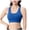 Blue, variant on U Back Longline Sports Bras for Women - Scoop Neck Padded Yoga Workout Crop Top with Built in Pads (Pink, M)