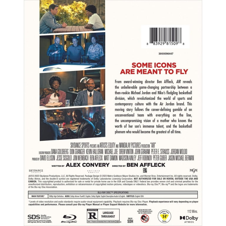 Warner Bros Air (2023) Blu-ray - Starring Matt Damon, A Game