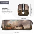 thumbnail image 3 of Cauagu Three Horses Oil Painting Print Leather Pencil Pen Case - Stationery Bag Portable Stationery Bag Big Capacity Pencil Pouch Cosmetic Organizer Bag for Men & Women, 3 of 7