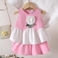 thumbnail image 2 of 2Pcs Summer Outfits Set for Toddler Girls – Cute Flower Short Sleeve T-Shirt and Pants (Gift) Summer 2Pcs Gift Outfits Set Girls Summer Set 1-3 Years,18-24 Months, 2 of 9