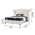 thumbnail image 4 of Sophia Crystal Tufted Modern Style Full Bed made with Wood in Cream, 4 of 5